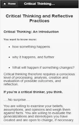 Critical Thinking android App screenshot 1